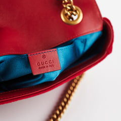Gucci Mini Marmont Velvet Red