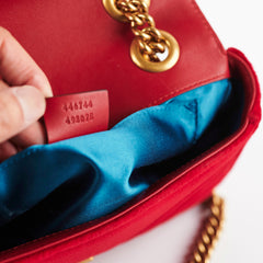 Gucci Mini Marmont Velvet Red