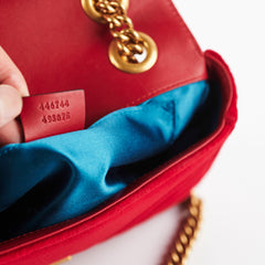 Gucci Mini Marmont Velvet Red