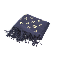 Chanel Navy Long Tassel Scarf