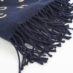 Chanel Navy Long Tassel Scarf