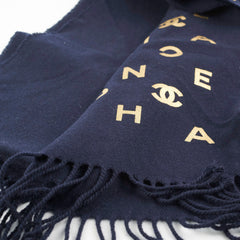Chanel Navy Long Tassel Scarf