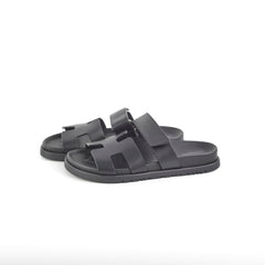 Hermes Chypre Sandals Size 36 Noir