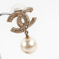 ITEM 10 - Chanel CC Logo Pearl Drop Earrings