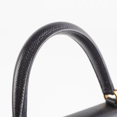 Hermes Kelly 25 Epsom Noir Stamp X