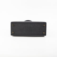 Hermes Kelly 25 Epsom Noir Stamp X