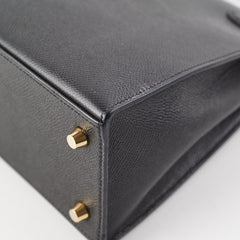 Hermes Kelly 25 Epsom Noir Stamp X