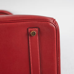 Hermes Birkin 35 Red - I Square Stamp 2005