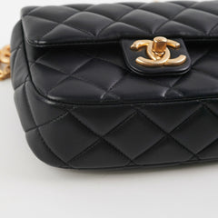 Chanel 23P Mini Square Bag Lambskin Black (Microchip)