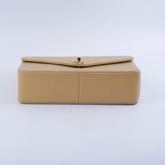 Chanel Vintage Beige Lambskin Shoulder Bag