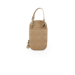 Christian Dior Lady Dior Phone Holder Sand-Colored Cannage Lambskin