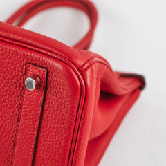 Hermes Birkin 30 Red Clemence- Q Square Stamp