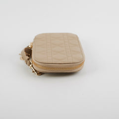 Christian Dior Lady Dior Phone Holder Sand-Colored Cannage Lambskin