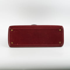 Hermes Vintage Kelly 35 Burgundy Box Leather