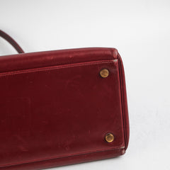 Hermes Vintage Kelly 35 Burgundy Box Leather