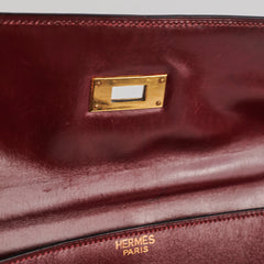 Hermes Vintage Kelly 35 Burgundy Box Leather