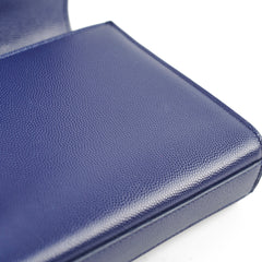 Saint Laurent Long Blue Grained Leather Clutch