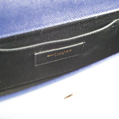 Saint Laurent Long Blue Grained Leather Clutch