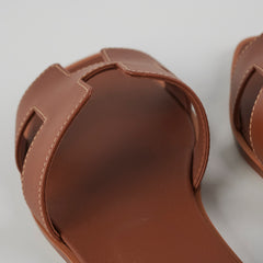 Hermes Oran Gold Sandals Size 37.5
