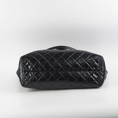 Chanel Black Shiny Calfskin Shoulder Tote Bag - Series 20