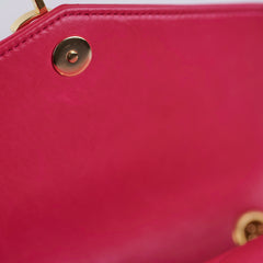 Saint Laurent Small Sulpice Chevron Pink Crossbody Bag