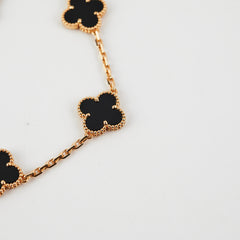 HOLD Van Cleef & Arpels VCA Vintage Alhambra 5 Motifs Bracelet Onyx