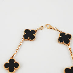 HOLD Van Cleef & Arpels VCA Vintage Alhambra 5 Motifs Bracelet Onyx