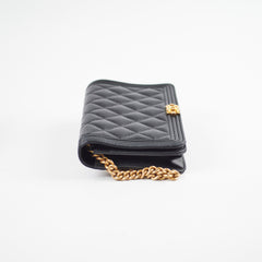 Chanel Boy Caviar Black Wallet On Chain