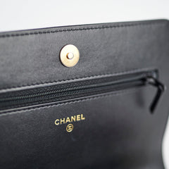 Chanel Boy Caviar Black Wallet On Chain