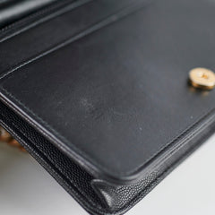 Chanel Boy Caviar Black Wallet On Chain