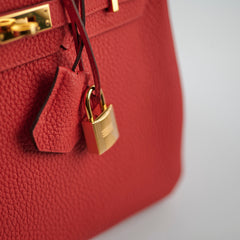 Hermes Birkin 25 Togo Rogue De Coeur - D Stamp