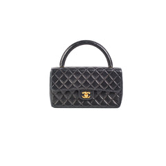 Chanel Vintage Top Handle Bag Lambskin Black