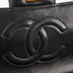 Chanel Vintage Top Handle Bag Lambskin Black