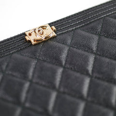 Chanel Boy Caviar Large O-Case Black