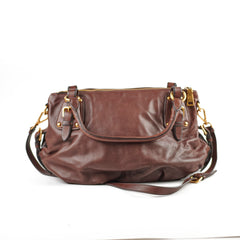 Prada Leather Brown Soft Tote Bag