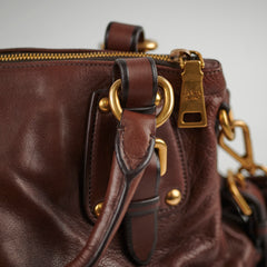 Prada Leather Brown Soft Tote Bag