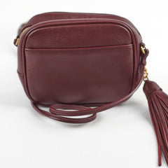 Saint Laurent Mini Lou Leather Camera Burgundy Crossbody Bag