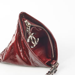 Chanel Fortune Cookie Clutch Patent Crimson