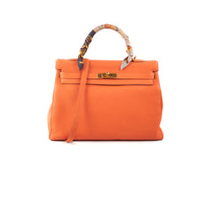 Hermes Kelly 35 Orange O Square Stamp 2011