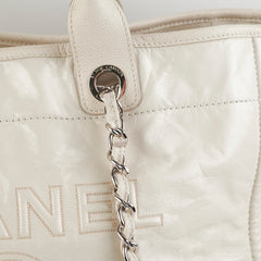 Chanel Calfskin Deauville White Tote