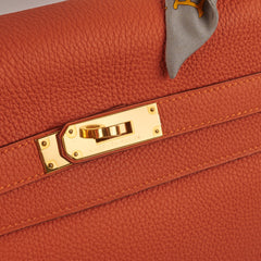Hermes Kelly 35 Orange O Square Stamp 2011