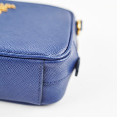 Prada Blue Mini Saffiano Leather Crossbody