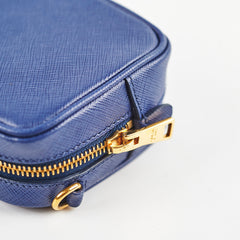 Prada Blue Mini Saffiano Leather Crossbody