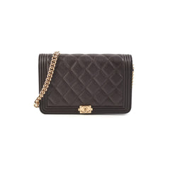 Chanel Wallet On Chain (WOC) Boy Caviar Dark Brown