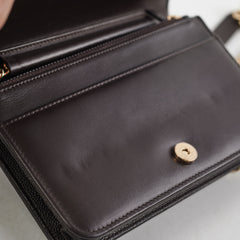 Chanel Wallet On Chain (WOC) Boy Caviar Dark Brown