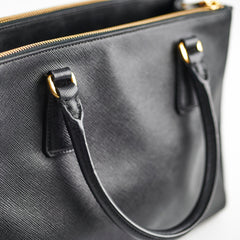 Prada Medium Galleria Black Saffiano Leather Tote