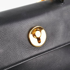 Saint Laurent Muse Calfskin Black and Beige Shoulder Bag