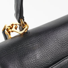 Saint Laurent Muse Calfskin Black and Beige Shoulder Bag