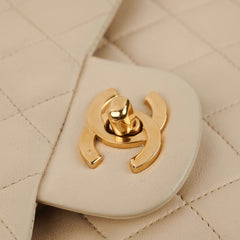 Chanel Small Vintage Double Flap Lambskin Beige
