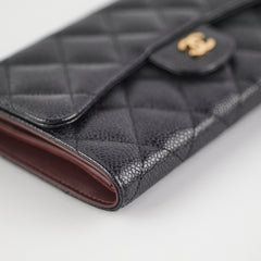 Chanel Long black Caviar Wallet